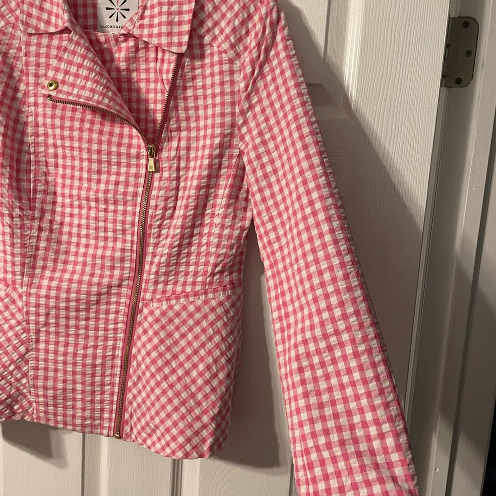 NWOT Issac Mizrahi Live Gingham Jacket - Picture 7 of 16